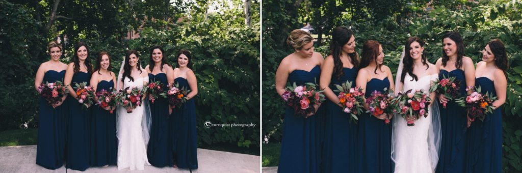 Navy blue bridesmaids dresses | Roundhouse Beacon wedding | wedding venues in Hudson Valley | Upstate NY wedding photographer | outdoor wedding and wedding flowers