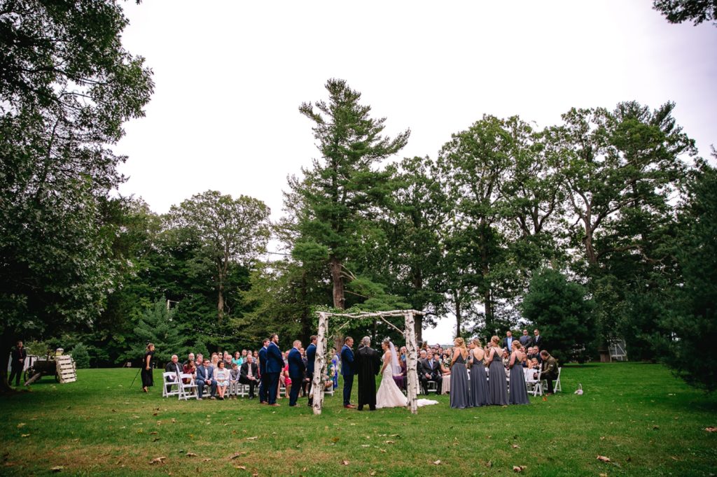 Wooden Wedding Arch - Birch | The Hill Hudson NY wedding venue | Wedding Photographer | Wedding Videographer | Barn Wedding Hudson Valley