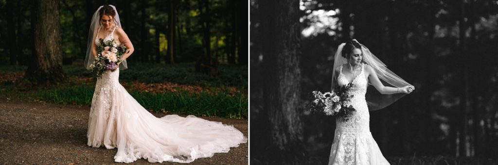 Bridal portraits with spring-inspired wedding bouquet | The Hill Hudson NY wedding venue | Wedding Photographer | Wedding Videographer | Barn Wedding Hudson Valley