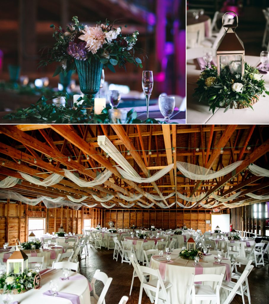 Wedding barn decorations | floral arrangements | The Hill Hudson NY wedding venue | Wedding Photographer | Wedding Videographer | Barn Wedding Hudson Valley