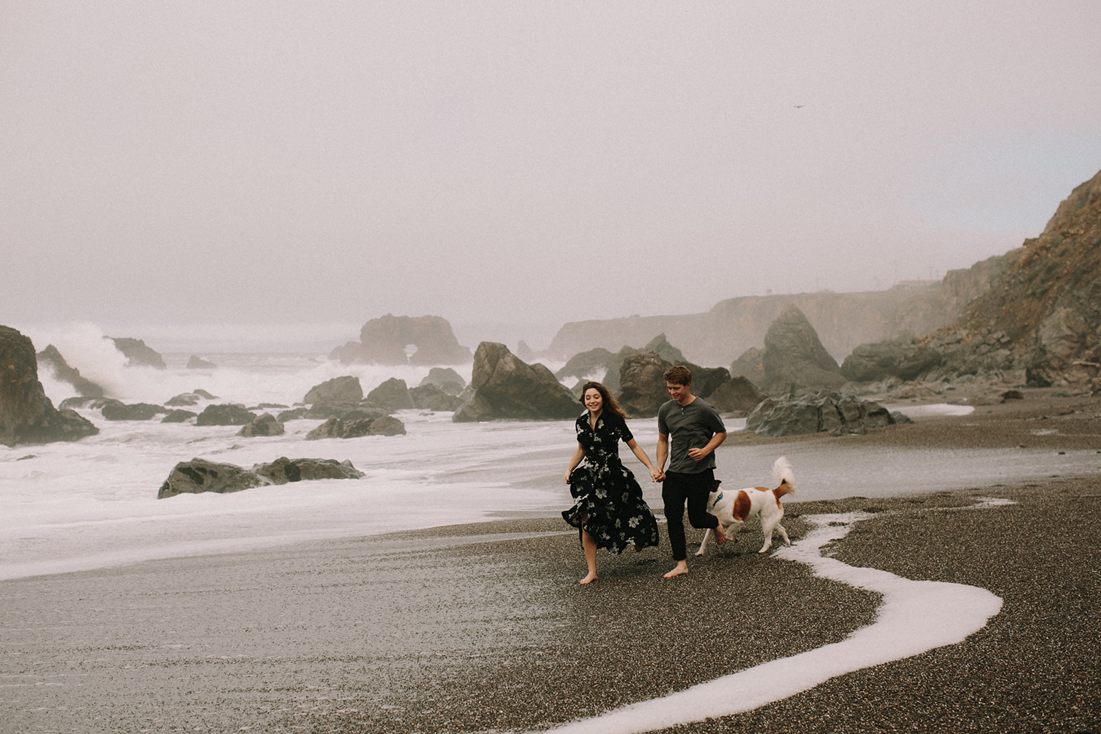 rocky california beach engagement session