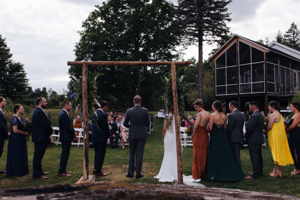 Outdoor wedding ceremony at Adena Orchard & Vine