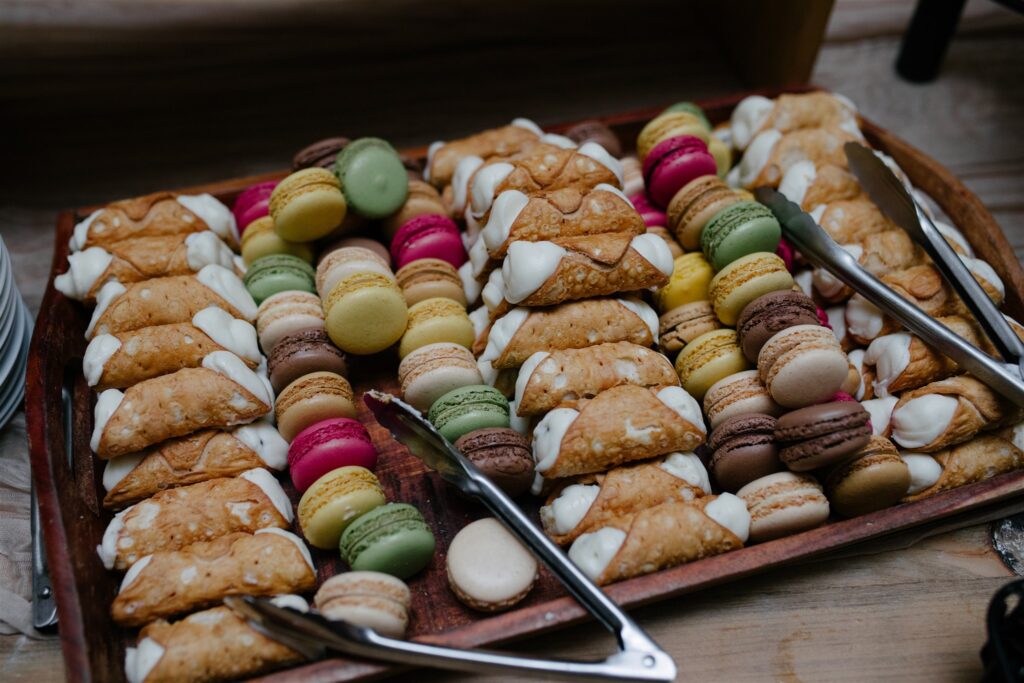 Wedding favor station with goodies to take home