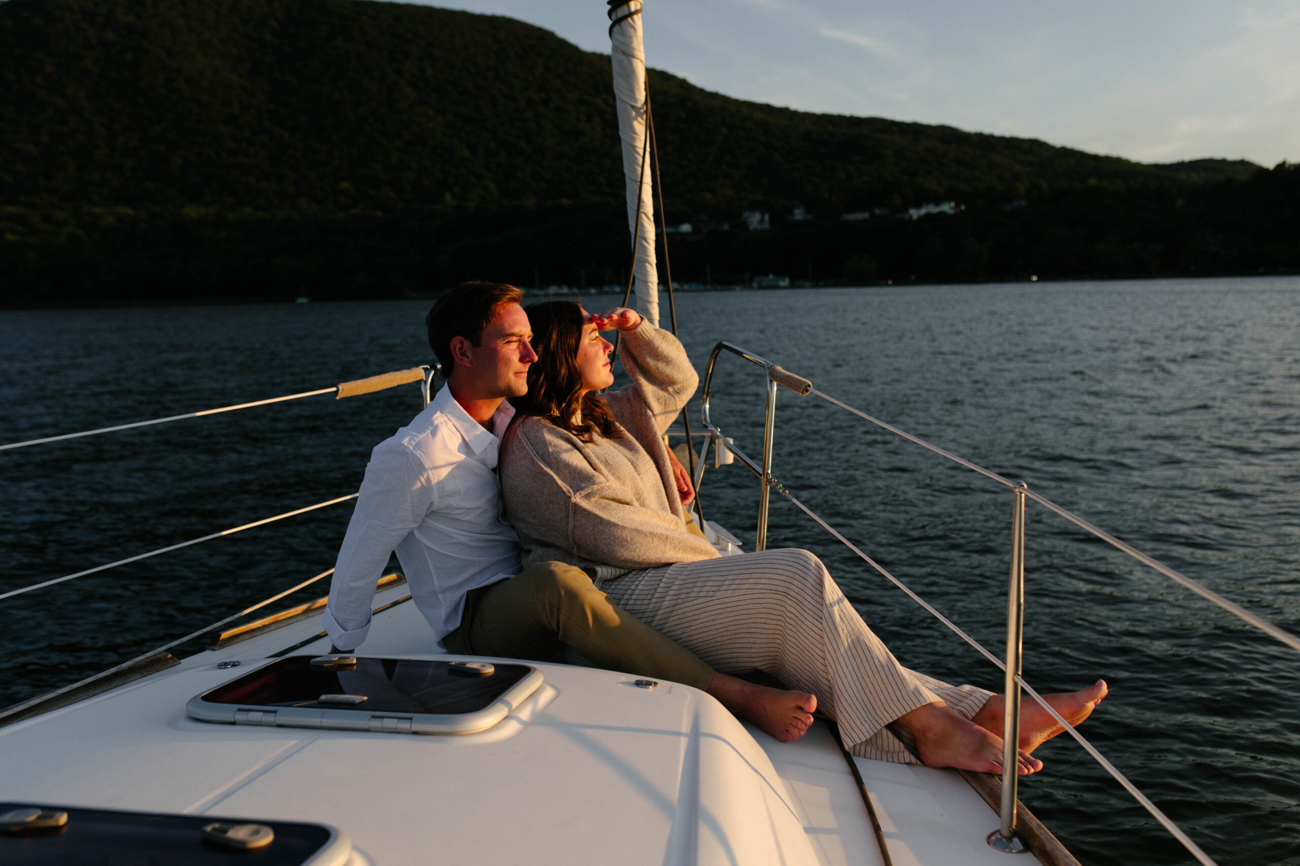 summertime sailboat engagement session